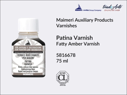 Maimeri Patina Varnish, werniks patynujący Maimeri, Maimeri Patina Varnish - werniks patynujący, patynowanie, werniks patynujący,  werniks do patynowania, werniks, tradearts,