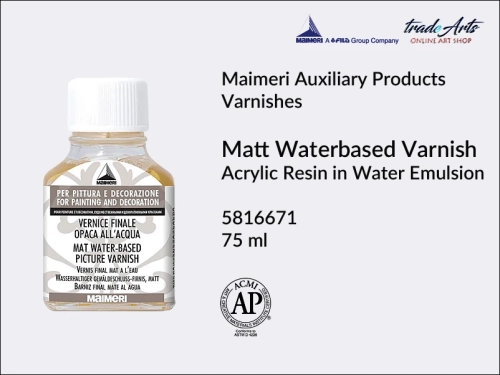 Maimeri Matt Waterbased Picture Varnish, werniks końcowy matowy wodny Maimeri, Maimeri - werniks końcowy matowy wodny, werniks matowy wodny uniwersalny,  werniks na bazie wody, Maimeri, tradearts,