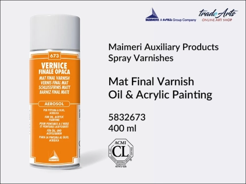 Maimeri Matt Final Varnish 673 Aerosol, werniks końcowy 673 matowy w aerozolu do malarstwa olejnego i akrylowego  Maimeri, Maimeri werniks końcowy matowy 669 Maimeri w aerozolu, werniks końcowy matowy w aerozolu,