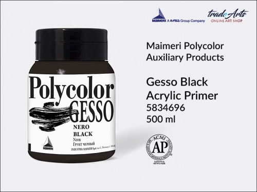 Maimeri Polycolor Gesso Black, gesso czarne akrylowe uniwersalne 500 ml Maimeri Polycolor, Maimeri Polycolor - gesso czarne akrylowe uniwersalne 500 ml, gesso, gesso czarne, gesso akrylowe, Maimeri Polycolor gesso,
