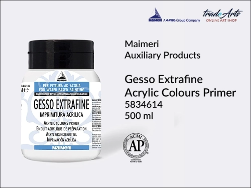 Maimeri Gesso Extrafine White 500 ml, Maimeri Gesso Extrafine White białe gesso akrylowe gładkie, gesso białe gładkie akrylowe Maimeri Extrafine, gesso białę akrylowe, gesso białe, gesso akrylowe, gesso, grunty, podkłady,