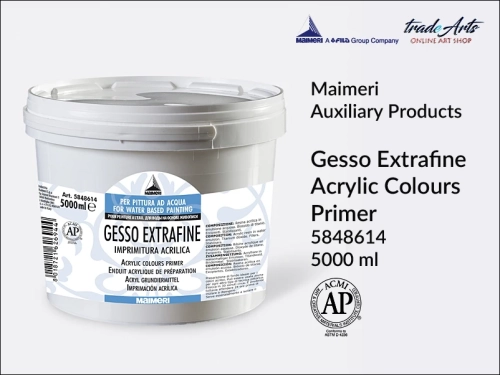 Maimeri Gesso Extrafine White 5000 ml, Maimeri Gesso Extrafine White białe gesso akrylowe gładkie 5000 ml, gesso białe gładkie akrylowe Maimeri Extrafine 5000 ml, gesso białę akrylowe, gesso białe, gesso akrylowe, gesso, grunty, podkłady,
