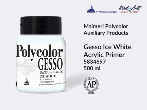 Maimeri Polycolor Gesso Ice White, gesso Ice White akrylowe uniwersalne 500 ml Maimeri Polycolor, Maimeri Polycolor - gesso białe lodowe akrylowe uniwersalne 500 ml, gesso, gesso białe lodowe, gesso akrylowe, Maimeri Polycolor gesso,