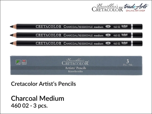 Charcoal Medium Artist Pencil Cretacolor, Cretacolor Charcoal  Medium Artist Pencil, Cretacolor węgiel w ołówku średniotwardy, Charcoal Medium Cretacolor węgiel w kredce średniotwardy, węgiel w ołówku, kredka artystyczna, Cretacolor, kredka,