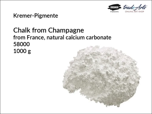 kreda szampańska, kreda francuska, kreda szampańska Kremer-Pigmente, Kremer-Pigmente - kreda szampańska, wypełniacze, kreda, węglan wapnia,  tradearts,