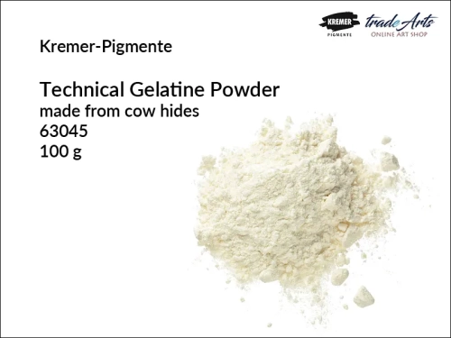 Żelatyna techniczna w proszku Kremer-Pigmente, Kremer-Pigmente żelatyna techniczna w proszku, żelatyna, żelatyna w proszku, żelatyna techniczna, żelatyna proszek, tradearts,