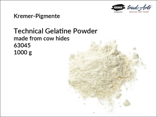 Żelatyna techniczna w proszku Kremer-Pigmente, Kremer-Pigmente żelatyna techniczna w proszku, żelatyna, żelatyna w proszku, żelatyna techniczna, żelatyna proszek, tradearts,