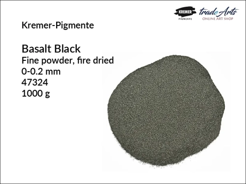 Proszek bazaltowy Basalt Black Kremer-Pigmente, Kremer-Pigmente Basalt Black piasek bazaltowy, piasek bazaltowy, mączka bazaltowa, bazalt, bazalt w proszku, Kremer-Pigmente, tradearts,