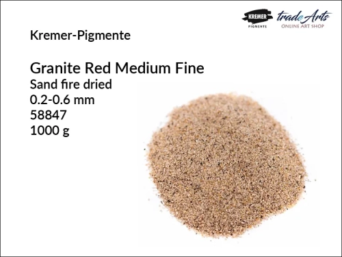 Granit czerwony w proszku Granite Red Kremer-Pigmente, Kremer-Pigmente Granite Red granit czerwony w proszku, proszek granitowy Granite Red Kremer-Pigmente, proszek z granitu drobnoziarnisty, piasek z granitu, tradearts,