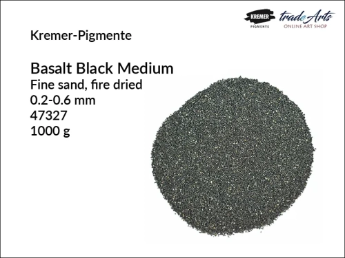 Proszek bazaltowy Basalt Black Kremer-Pigmente, Kremer-Pigmente Basalt Black piasek bazaltowy, piasek bazaltowy, mączka bazaltowa, bazalt, bazalt w proszku, Kremer-Pigmente, tradearts,
