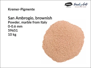 Mączka marmurowa brązowawa San Ambrogio Kremer-Pigmente, uziarnienie 0-0.6 mm, opak. 10 kg