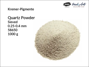 Mączka kwarcowa, piasek kwarcowy przesiewany Quartz Powder Kremer-Pigmente, uziarnienie: 0.25-0.4 mm, opak. 1000 g 