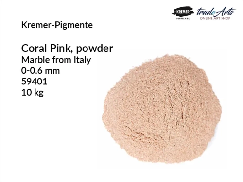 Mączka marmurowa różowa Coral Pink  Kremer-Pigmente, Kremer-Pigmente Coral Pink mączka marmurowa różowa , mączka marmurowa róż koralowy, mączka, marmur, wypełniacze, tradearts,