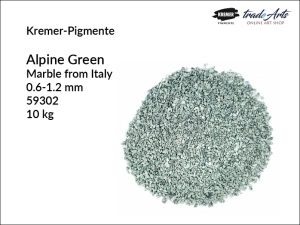 Mączka marmurowa zieleń alpejska Alpine Green Kremer-Pigmente, uziarnienie 0.6-1.2 mm, opak. 10 kg