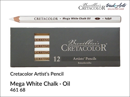 Mega Artist Pencil Cretacolor, Mega White Chalk Oil Cretacolor, biała kredka artystyczna tłusta Mega Cretacolor, kredki artystyczne Cretacolor, Cretacolor Mega biała kredka artystyczna tłusta, biała kredka, kredka artystyczna, Cretacolor,