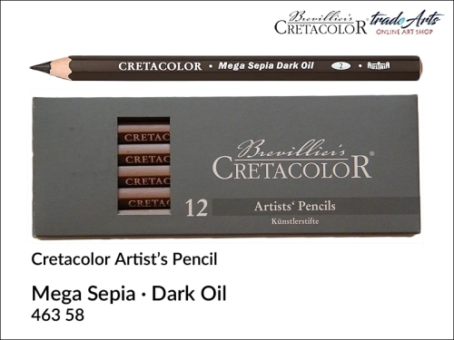 Mega Artist Pencil Cretacolor, Mega Sepia Dark Oil Cretacolor, sepia ciemna artystyczna tłusta Mega Cretacolor, kredki artystyczne Cretacolor, Cretacolor Mega sepia ciemna artystyczna tłusta, sepia ciemna tłusta, kredka artystyczna, Cretacolor,