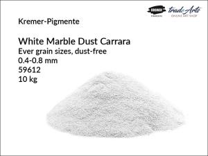 Mączka marmurowa bezpyłowa biała White Marble Dust Carrara Kremer-Pigmente, uziarnienie 0.4-0.8 mm, opak. 10 kg