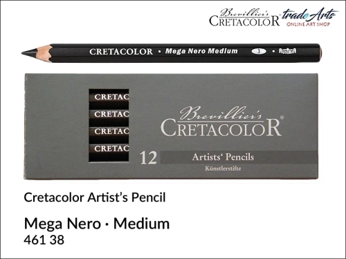 Mega Artist Pencil Cretacolor, Mega Nero Soft Cretacolor, czarna kredka Nero artystyczna średniotwarda Cretacolor, Mega Cretacolor czarna kredka Nero artystyczna średniotwarda, czarna kredka Nero średniotwarda, kredka artystyczna, Cretacolor,