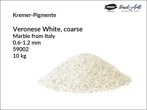 Mączka marmurowa biel z Werony Veronese White Kremer-Pigmente, uziarnienie 0.6-1.2 mm, opak. 10 kg