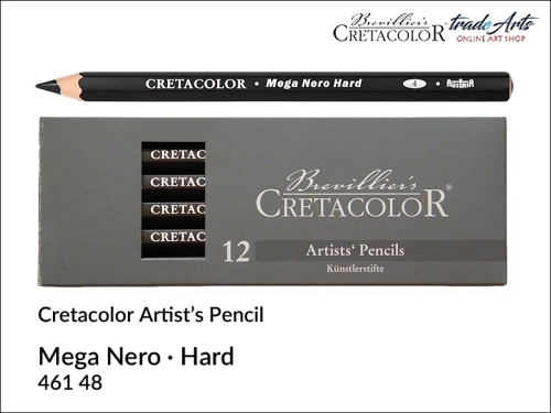 Mega Artist Pencil Cretacolor, Mega Nero Hard Cretacolor, czarna kredka Nero artystyczna twarda Cretacolor, Mega Cretacolor czarna kredka Nero artystyczna twarda, czarna kredka Nero twarda, kredka artystyczna, Cretacolor,