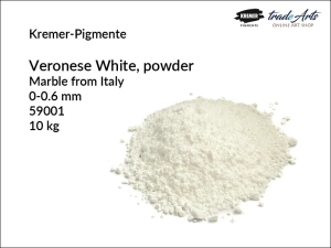 Mączka marmurowa biel z Werony Veronese White Kremer-Pigmente, uziarnienie 0-0.6 mm, opak. 10 kg