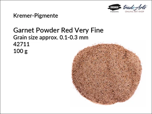 Granat w proszku czerwony Kremer-Pigmente, Kremer-Pigmente granat w proszku czerwony, proszek z granatu Garnet Powder Red Kremer-Pigmente, proszek z granatu drobnoziarnisty, piasek z granatu czerwonego, tradearts,