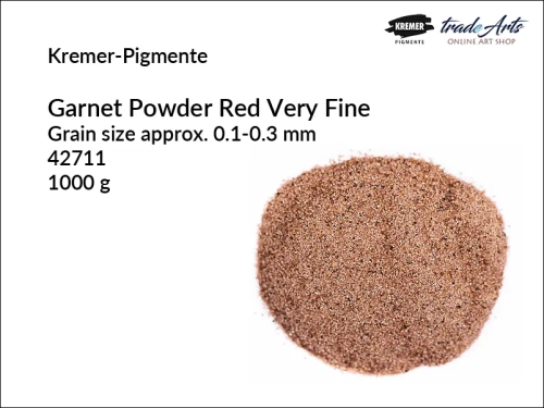 Granat w proszku czerwony Kremer-Pigmente, Kremer-Pigmente granat w proszku czerwony, proszek z granatu Garnet Powder Red Kremer-Pigmente, proszek z granatu drobnoziarnisty, piasek z granatu czerwonego, tradearts,