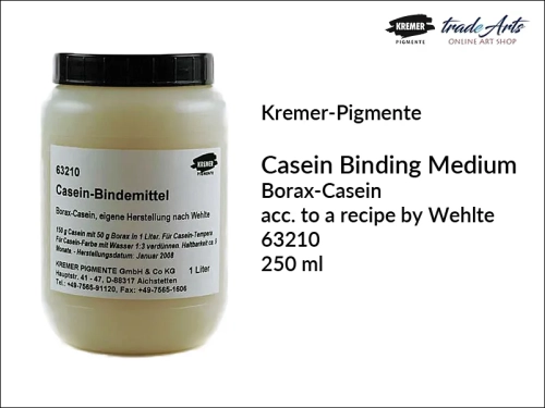 Kazeina naturalna Wehlte produkcji Kremer-Pigmente, Kremer-Pigmente kazeina wg receptury Wehlte, kazeina w płynie Wehlte, kazeina, spoiwo kazeinowe Wehlte, kazeina naturalna, tradearts,