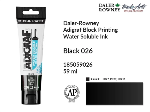 Adigraf Water Soluble Block Printing - Black 026, Adigraf farba wodna do linorytu Black 026, farba wodna Black 026 do linorytu Adigraf, linoryt, farba do linorytu, tusz do linorytu, tusz Adigraf Black 026 do linorytu,