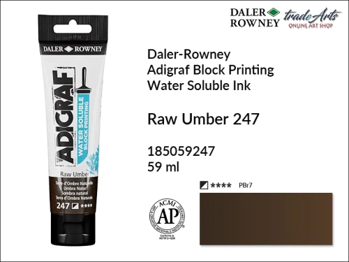Adigraf Water Soluble Block Printing - Raw Umber 247, Adigraf farba wodna do linorytu Raw Umber 247, farba wodna Raw Umber 247 do linorytu Adigraf, linoryt, farba do linorytu, tusz do linorytu, tusz Adigraf Raw Umber 247 do linorytu,