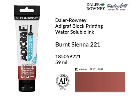 Adigraf Water Soluble Block Printing - Burnt Sienna 221, Adigraf farba wodna do linorytu Burnt Sienna 221, farba wodna Burnt Sienna 221 do linorytu Adigraf, linoryt, farba do linorytu, tusz do linorytu, tusz Adigraf Burnt Sienna 221 do linorytu,