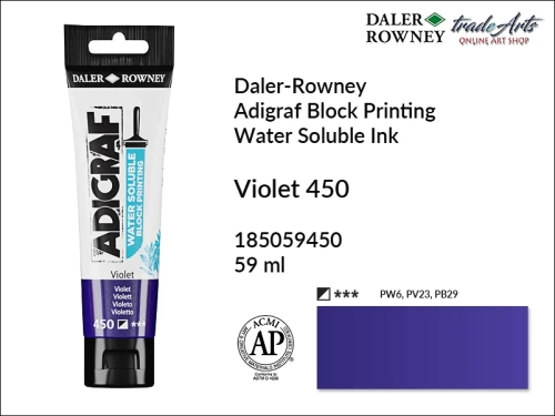 Adigraf Water Soluble Block Printing - Violet 450, Adigraf farba wodna do linorytu Violet 450, farba wodna Violet 450 do linorytu Adigraf, linoryt, farba do linorytu, tusz do linorytu, tusz Adigraf Violet 450 do linorytu,