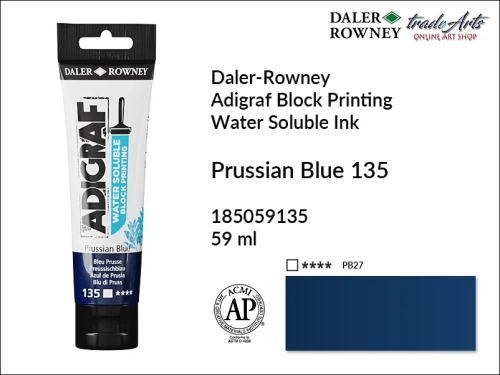 Adigraf Water Soluble Block Printing - Prussian Blue 135, Adigraf farba wodna do linorytu Prussian Blue 135, farba wodna Prussian Blue 135 do linorytu Adigraf, linoryt, farba do linorytu, tusz do linorytu, tusz Adigraf Prussian Blue 135 do linorytu,