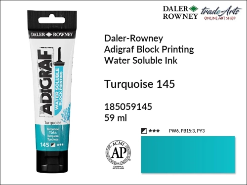 Adigraf Water Soluble Block Printing - Turquoise 145, Adigraf farba wodna do linorytu Turquoise 145, farba wodna Turquoise 145 do linorytu Adigraf, linoryt, farba do linorytu, tusz do linorytu, tusz Adigraf Turquoise 145 do linorytu,
