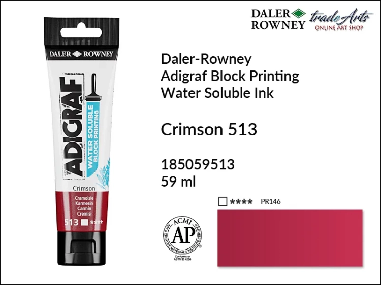 Adigraf Water Soluble Block Printing - Crimson 513, Adigraf farba wodna do linorytu Crimson 513, farba wodna Crimson 513 do linorytu Adigraf, linoryt, farba do linorytu, tusz do linorytu, tusz Adigraf Crimson 513 do linorytu,
