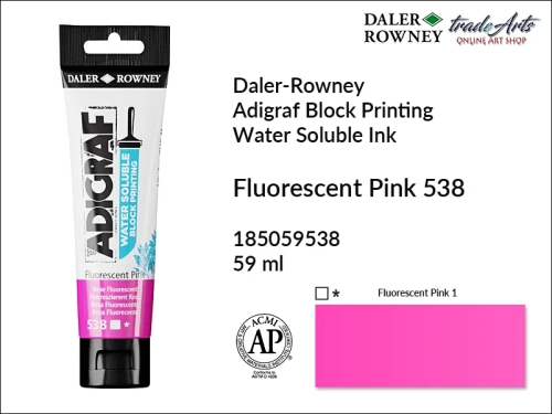 Adigraf Water Soluble Block Printing - Fluorescent Pink 538, Adigraf farba wodna do linorytu Fluorescent Pink 538, farba wodna Fluo Pink 538 do linorytu Adigraf, linoryt, tusz do linorytu, tusz Fluo Pink 538 do linorytu Adigraf,