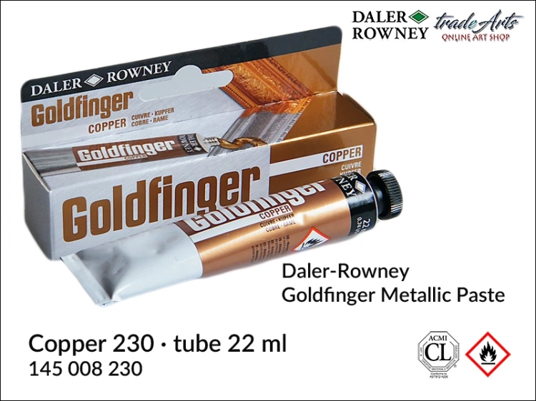 Daler-Rowney Goldfinger Paint - Copper 230, pasta pozłotnicza Goldfinger Copper 230, farba pozłotnicza Copper 230, Goldfinger Copper 230 pasta pozłotnicza, pasty do złoceń, złocenia, pozłotnictwo, Goldfinger,