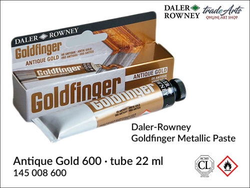 Daler-Rowney Goldfinger Paint - Antique Gold 600, pasta pozłotnicza Goldfinger Antique Gold 600, farba pozłotnicza Antique Gold 600, Goldfinger Antique Gold 600 pasta pozłotnicza, pasty do złoceń, złocenia, pozłotnictwo, Goldfinger,