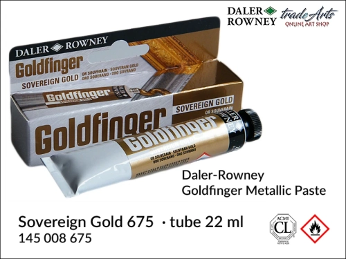 Daler-Rowney Goldfinger Paint - Sovereign Gold 675, pasta pozłotnicza Goldfinger Sovereign Gold 675, farba pozłotnicza Sovereign Gold 675, Goldfinger Antique Gold 600 pasta pozłotnicza, pasty do złoceń, złocenia, pozłotnictwo, Goldfinger,
