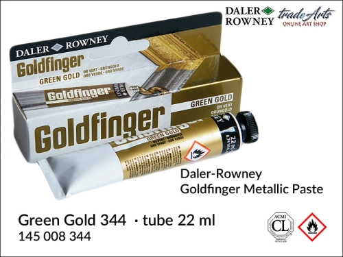 Daler-Rowney Goldfinger Paint - Green Gold 344, pasta pozłotnicza Goldfinger Green Gold 344, farba pozłotnicza Green Gold 344, Goldfinger Green Gold 344 pasta pozłotnicza, pasty do złoceń, złocenia, pozłotnictwo, Goldfinger,