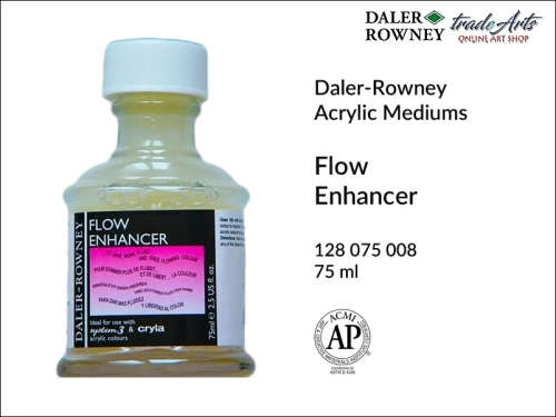 Flow Enhancer Daler-Rowney 75 ml, medium malarskie Flow Enhancer Daler-Rowney, medium zwiększające rozlewność farb akrylowych Flow Enhancer DR, medium zmniejszające lepkość farby akrylowej Flow Enhancer DR, media malarskie do akryli,