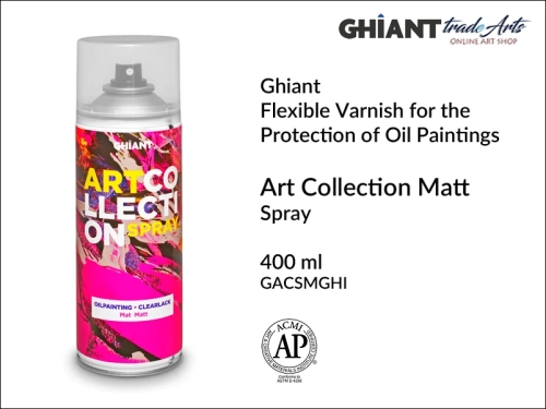 Ghiant Varnish Art Collection Matt for oil painting, werniks  matowy do farb olejnych Ghiant Art Collection, Ghiant Art Collection werniks matowy w sprayu, werniks matowy do farb olejnych Ghiant, werniksy w aerozolu do farb olejnych,
