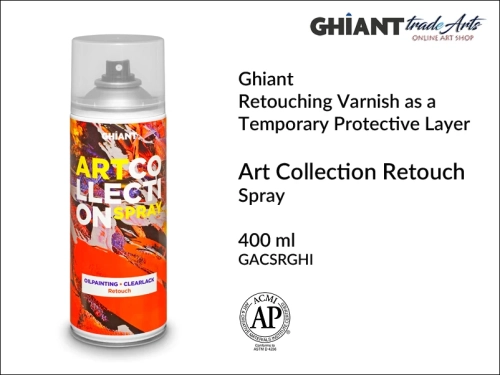 Ghiant Varnish Retouch Art Collection for oil painting, werniks  retuszerski do farb olejnych Ghiant Art Collection, Ghiant Art Collection werniks retuszerski w sprayu, werniks retuszerski do farb olejnych Ghiant, werniksy w aerozolu,