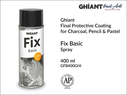 Ghiant Basic Fixative Spray 400 ml, fiksatywa uniwersalna w aerozolu Ghiant Fix Basic 400 ml, Ghiant Basic Fix fiksatywa uniwersalna w sprayu 400 ml, fiksatywa uniwersalna Ghiant, fiksatywa w aerozolu, fiksatywy, Ghiant,