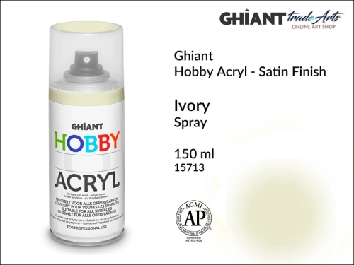 Ghiantt Hobby Acryl Spray 150 ml - Ivory 15713, farba akrylowa w sprayu Ivory 15713 Ghiant Hobby Acryl, Ghiant Hobby Acryl farba akrylowa w sprayu Ivory 15713, farby akrylowe w sprayu, farby akrylowe w aerozolu, farby akrylowe ,Ghiant,