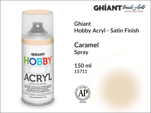 Ghiant Hobby Acryl Spray 150 ml - Caramel 15711, farba akrylowa w sprayu Caramel 15711 Ghiant Hobby Acryl, Ghiant Hobby Acryl farba akrylowa w sprayu Caramel 15711, farby akrylowe w sprayu, farby akrylowe w aerozolu, farby akrylowe, Ghiant,