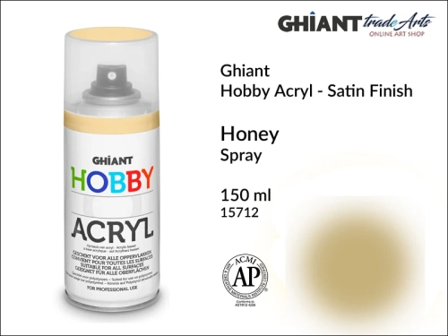 Ghiant Hobby Acryl Spray 150 ml - Honey 15712, farba akrylowa w sprayu Honey 15712 Ghiant Hobby Acryl, Ghiant Hobby Acryl farba akrylowa w sprayu Honey 15712, farby akrylowe w sprayu, farby akrylowe w aerozolu, farby akrylowe, Ghiant,
