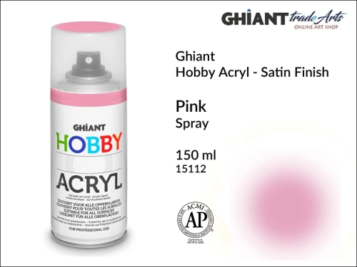 Ghiant Hobby Acryl Spray 150 ml - Pink 15112, farba akrylowa w sprayu Pink 15112 Ghiant Hobby Acryl, Ghiant Hobby Acryl farba akrylowa w sprayu Pink 15112, farby akrylowe w sprayu, farby akrylowe w aerozolu, farby akrylowe, Ghiant,