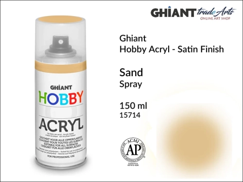 Ghiant Hobby Acryl Spray 150 ml - Sand 15714, farba akrylowa w sprayu Sand 15714 Ghiant Hobby Acryl, Ghiant Hobby Acryl farba akrylowa w sprayu Sand 15714, farby akrylowe w sprayu, farby akrylowe w aerozolu, farby akrylowe, Ghiant,
