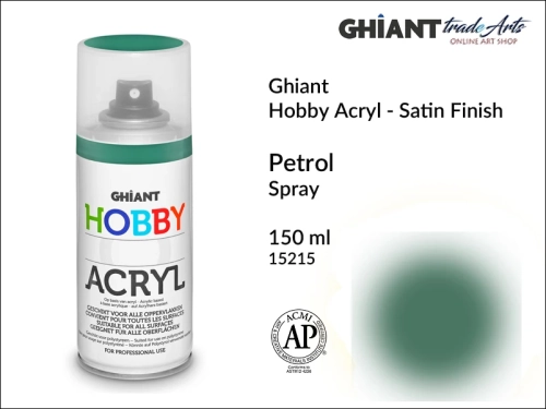 Ghiant Hobby Acryl Spray 150 ml - Petrol 15215, farba akrylowa w sprayu Petrol 15215 Ghiant Hobby Acryl, Ghiant Hobby Acryl farba akrylowa w sprayu Petrol 15215, farby akrylowe w sprayu, farby akrylowe w aerozolu, farby akrylowe, Ghiant,